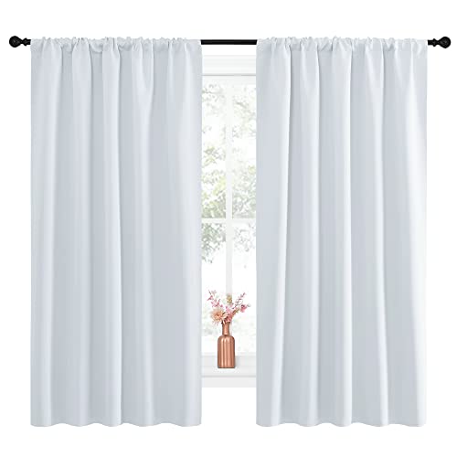 Greyish White Bedroom Curtain Panels (Greyish White / 52"W x 63"L (Pack of 2))