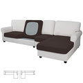 Stretch 4 Pieces Couch Cushion Covers for Sectional Sofa L Shape (3 Seater + 1 Chaise / Chocolate)