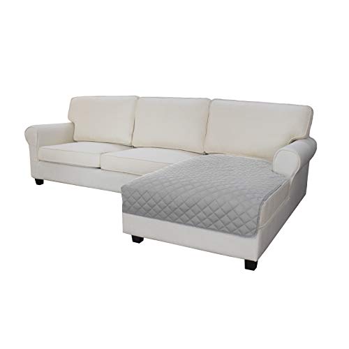 Sectional Couch Covers for Dogs L Shape Sofa Cover Reversible Sofa Slipcover Chaise Lounge Cover Furniture Protector Cover for Pets Dog Cat (42" x 52" / Light Gray/Light Gray)