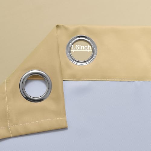 Ombre Curtains Beige and Greyish White for Living Room (52"W x 84"L (Pack of 2) / Beige)