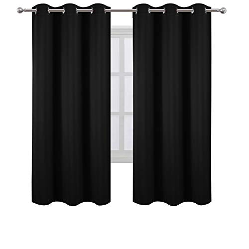 Black Thermal Blackout Curtains (Black / 42"W x 72"L (Pack of 2))