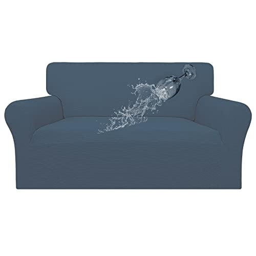 100% Waterproof Loveseat Couch Cover Stretch Jacquard Sofa Cover (Bluestone / Loveseat)