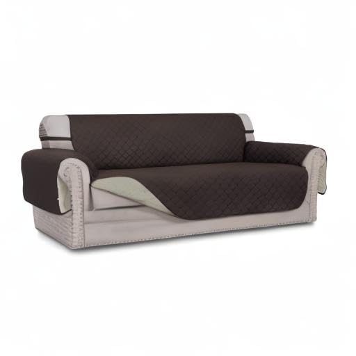 Reversible Couch Cover (Chocolate/Beige / Large Sofa)