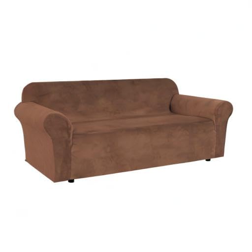 Stretch Velvet Sofa Covers Large Couch Covers Sofa Slipcovers Furniture Protector with Non Slip Elastic Bottom Feature Thick Comfy Rich Velour (Caramel Cafe / XL Sofa)