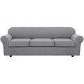 4 Piece Stretch Sofa Covers for 3 Cushion Couch Covers for Living Room Furniture Slipcovers (Large Plus / Dove)