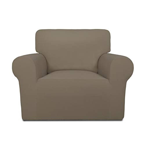 Super Stretch Chair Covers Fleece Couch Covers for Sofa Natural (Small Chair / Natural)