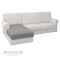Stretch 1 Piece Chaise Lounge Cushion Slipcover (Chaise Cover / Light Gray)
