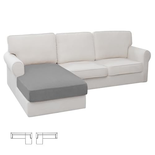 Stretch 1 Piece Chaise Lounge Cushion Slipcover (Chaise Cover / Light Gray)
