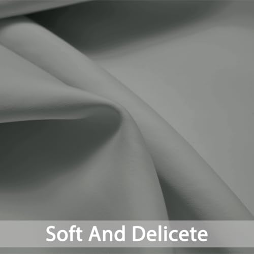 Dove Grey Room Darkening Window Curtains 52x36 Inch for Kitchen (Dove Grey / 52"W x 36"L (Pack of 2))
