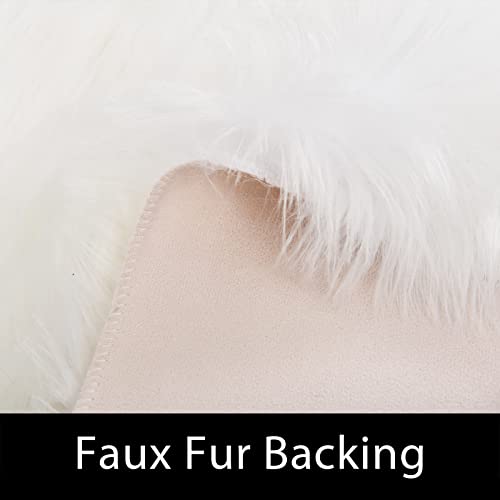 Area Rugs 6x9 Faux Fur Sheepskin Rug for Living Room (6' x 9' (Rectangular) / White)