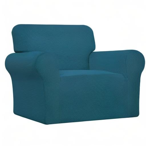 Stretch Chair Slipcover with Arm Washable Peacock Blue (Small Chair / Peacock Blue)