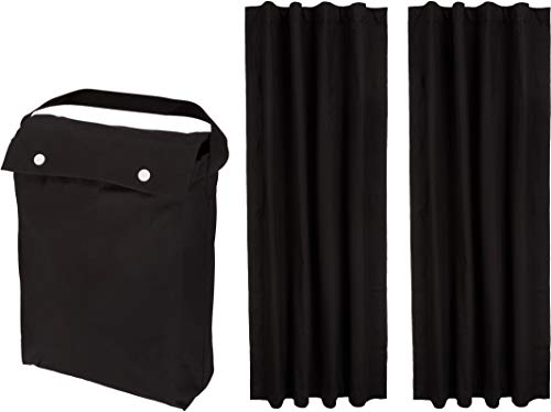 Portable Energy Saving Noise Reducing Blackout Curtain Shade with Suction Cups (Black / 2-Pack)