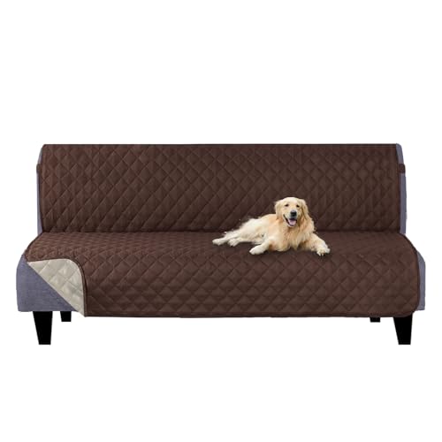Futon Sofa Covers 68''Armless Couch Cover (Coffee/Beige / 68''futon)