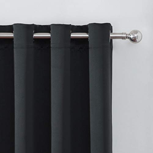 Black Blackout Curtains 66 x 63 Inch Length (Black / 66"W x 63"L (Pack of 2))