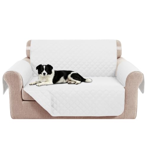 Oversized Loveseat Couch Cover for Dogs (White/White / Loveseat - Oversized (54"))