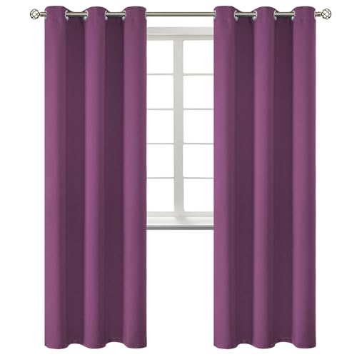 Eggplant Purple Blackout Curtains for Living Room 84 Inch (Eggplant Purple / 42"W x 84"L (Pack of 2))