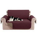 Oversized Loveseat Couch Cover for Dogs (Burgundy/Camel / Loveseat - Oversized (54"))