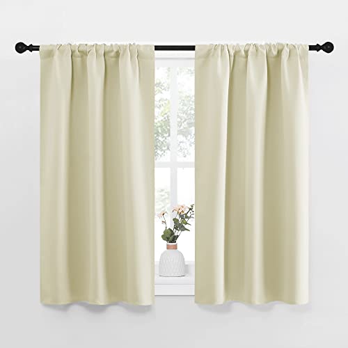 Kitchen Curtains (Beige / 34"W x 45"L (Pack of 2))
