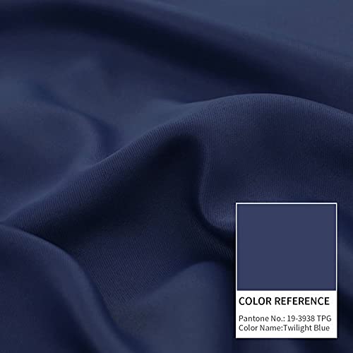 Navy Blue Blackout Curtains for Bedroom 45 Inch Long (Navy / 52"W x 45"L (Pack of 2))