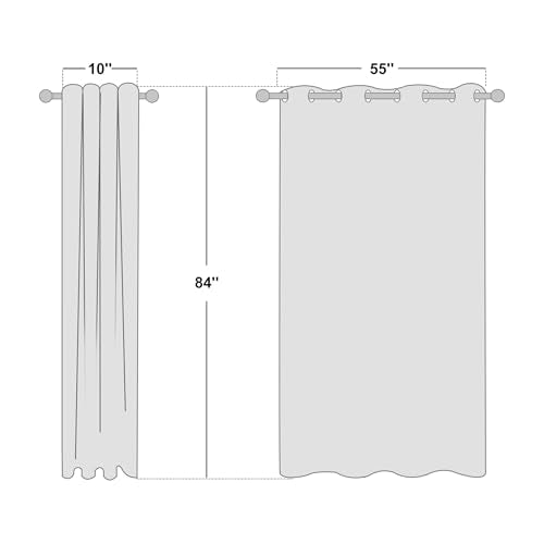 Coffee Vintage Linen 100% Blackout Curtains for Living Room (62"W x 84"L (Pack of 2) / Coffee)