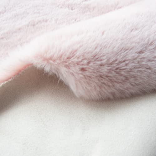 Pink Washable Fluffy Rug 5x7 Area Rugs for Bedroom Plush Faux Rabbit Shag Fur Rug for Living Room Nursery (5' x 7' (Rectangular) / Pink)