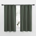 Bedroom Curtains Blackout Draperies (Dark Mallard / 34"W x 40"L (Pack of 2))