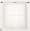 Ivory Sheer Window Curtain Panels 45 Inch (Ivory / 42"W x 45"L (Pack of 2))
