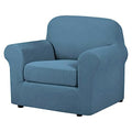 High Stretch Chair Cover Chair Slipcover 2 Piece Couch Shield Furniture Cover (Small / Dusty Blue)