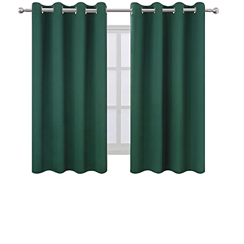 Dark Green Bedroom Blackout Curtains (Green / 52"W x 54"L (Pack of 2))