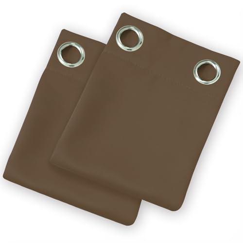 Blackout Curtains 52 x 108 inch (Brown / 52"W x 108"L (Pack of 2))