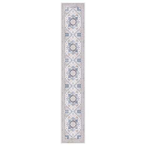 Soft Area Rugs 2x12 (2' x 12' (Runner) / Cream White & Blue)