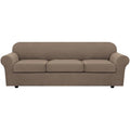 4 Piece Stretch Sofa Covers for 3 Cushion Couch Covers for Living Room Furniture Slipcovers (Large Plus / Macchiato)