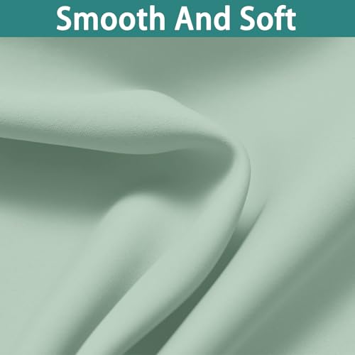 Light Sage 100% Blackout Curtains 84 Inches Long 52" Wide (52"W x 84"L (Pack of 2) / Light Sage)