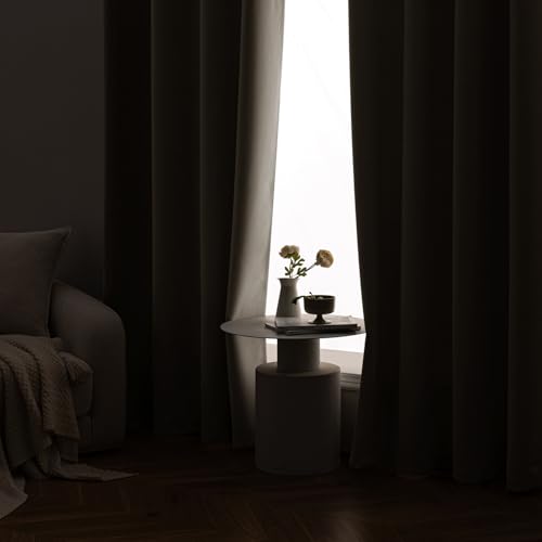Cream Beige Blackout Bedroom Curtains Drapes 96 Inch Long 52"x96" (Cream Beige / 52"W x 96"L (Pack of 2))