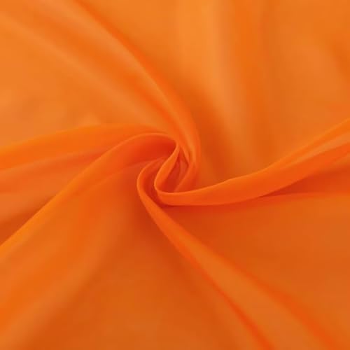 Basic Rod Pocket Sheer Voile Window Curtain Panels White 1 Pair 2 Panels 70 Width 108 Inch Long for Kitchen Bedroom Children Living Room Yard (Orange / 70"W x 108"L (Pack of 2))