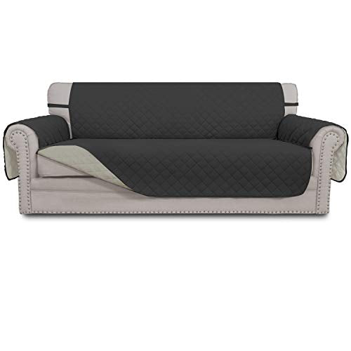 Reversible Couch Cover (Darkgray/Beige / X-Large Sofa)