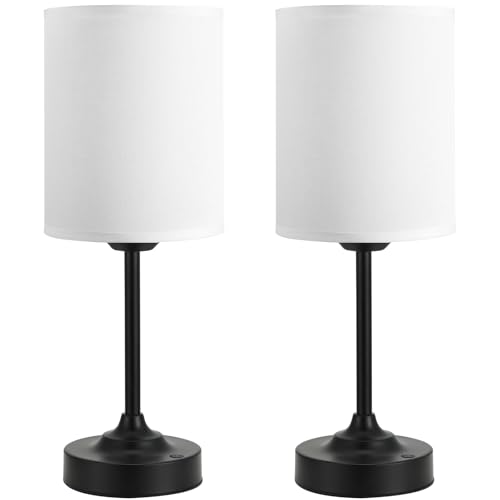 Touch Control Cordlss Table Lamp (White - Black)