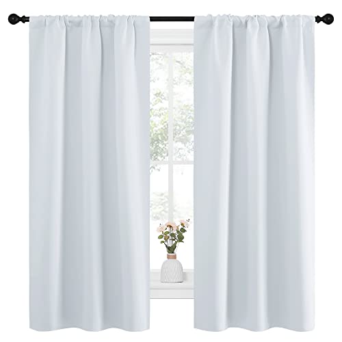 Greyish White Window Curtain Panels (Greyish White / 34"W x 63"L (Pack of 2))