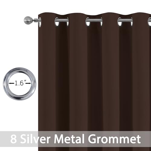 Room Darkening Curtains 52x90 inch Long Chocolate Brown (Chocolate Brown / 52"W x 90"L (Pack of 2))