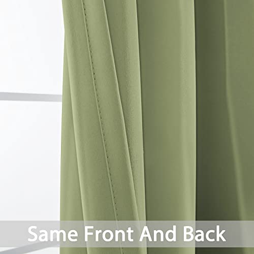 Blackout Curtains 38x54 inch Sage Green Thermal Drapes (Sage Green / 38"W x 54"L (Pack of 2))
