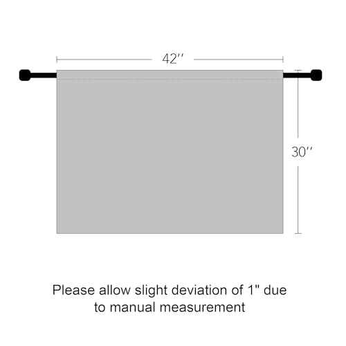 Short Blackout Privacy Curtains 30 inch Long for Bathroom Window (Sand / 42"W x 30"L (Pack of 2))