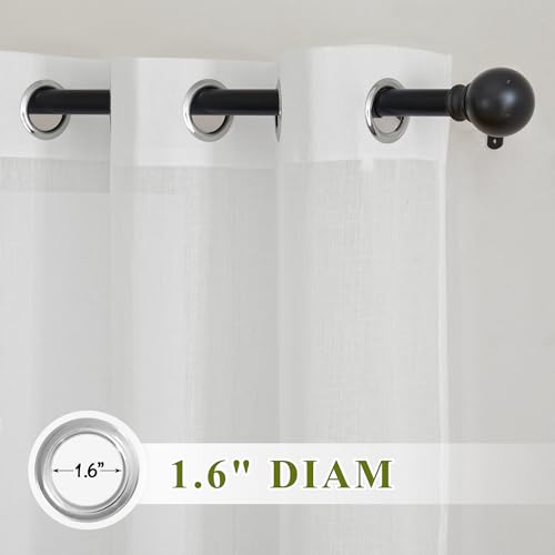 Linen White Doorway Curtains 80 inch Length (36"W x 80"L (Pack of 2) / White)