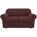 3 Piece Stretch Sofa Covers for 2 Cushion Loveseat Couch Covers for Living Room Sofa Slipcovers (Medium / Burnt Brick)
