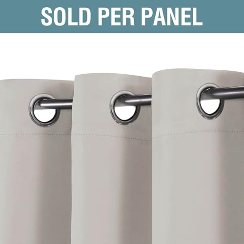 Blackout Curtain for Living Room Thermal Insulated Window Treatment Curtain 54 inch Length Energy Saving Solid Grommet Top Blackout Drape (52"W x 54"L (Pack of 1) / Stone)