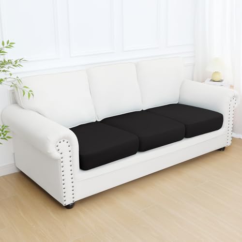 Couch Cushion Covers (Black / Seat 3 Pack)