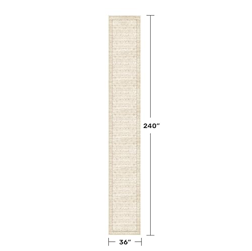 Sand Beige Washable 3x20 Extra Long Hallway Runner Rug (3' x 20' (Runner) / Light Sand Beige)