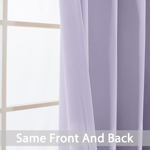 Room Darkening Curtains 42x72 inch Length Lilac (Lilac / 42"W x 72"L (Pack of 2))