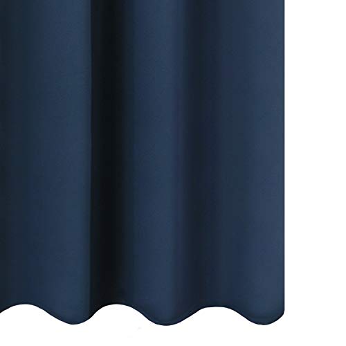 Navy Blue Blackout Curtains 34 x 54 Inch Length (Navy / 34"W x 54"L (Pack of 2))