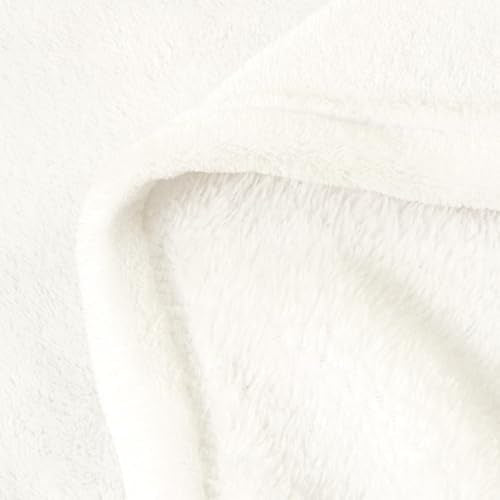 Fleece Blanket Soft Plush Throw for Couch Cream 50"x70" (Cream / Throw XL(50"x70"))