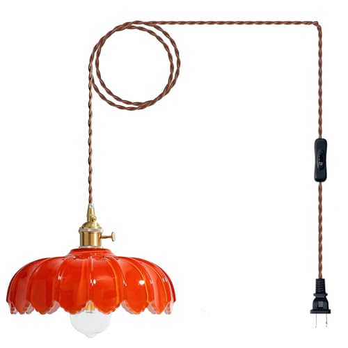 Plug in Pendant Light (Orange Plug)